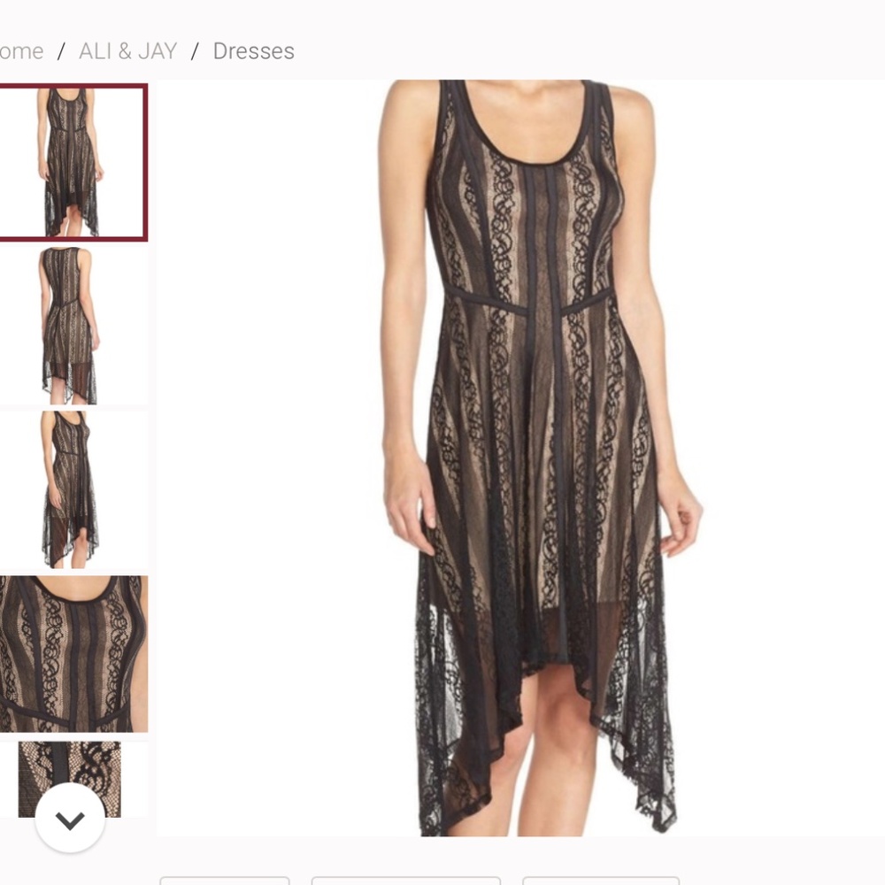 NWT Ali & Jay Draped Hem Lace Dress